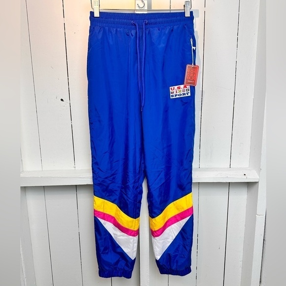 NWT 90’s Retro Windbreaker Wind Pants Women’s Small USA Blue Forever 21 - Picture 3 of 9